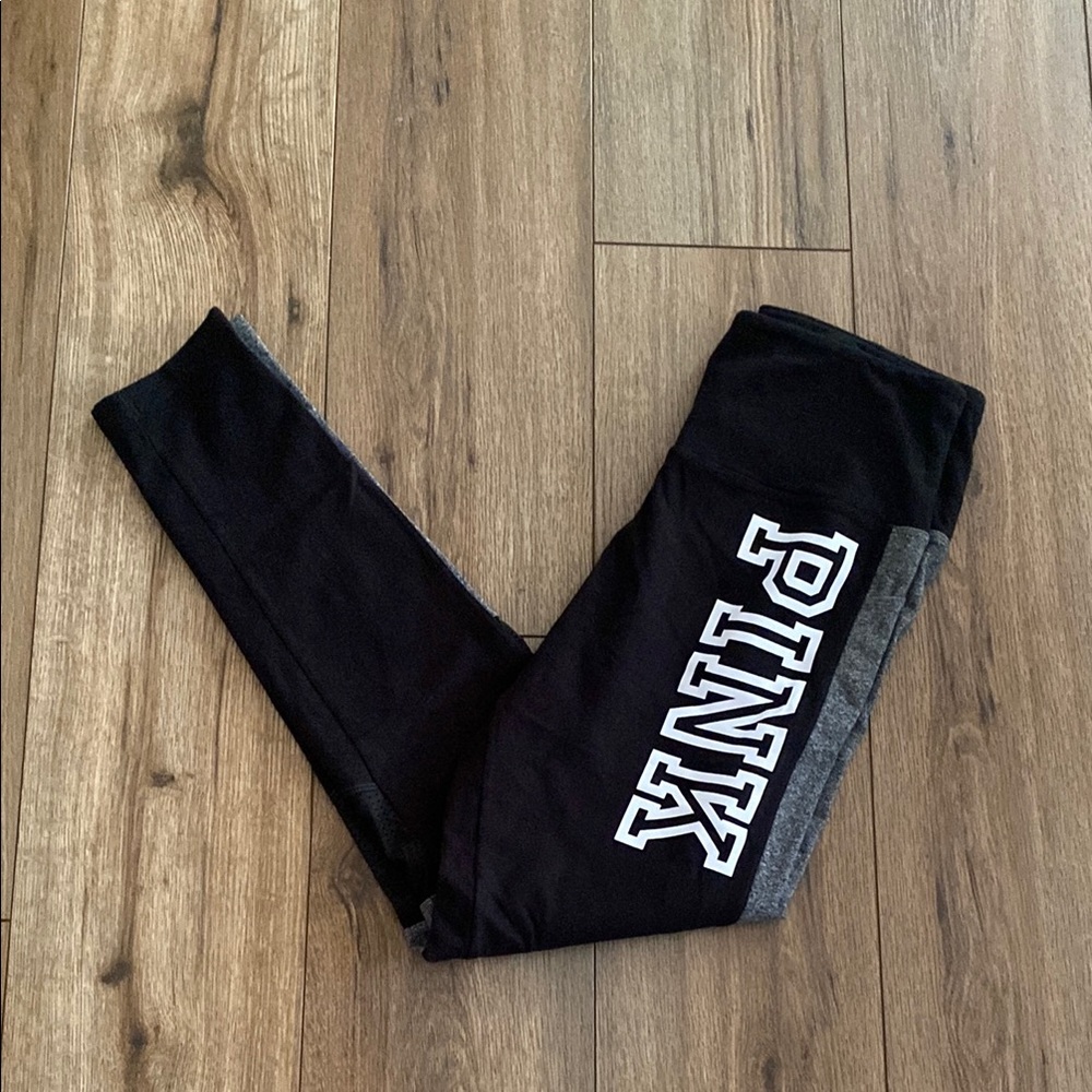 PINK Victoria's Secret Black and Gray Leggings